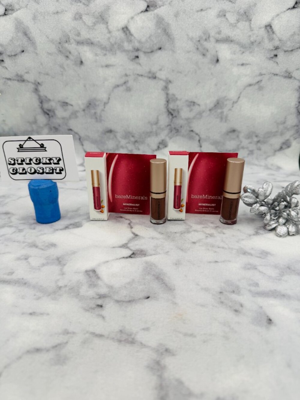 BareMinerals Beauty Gift Set-Mineralist Lip Gloss Balm,Sincerity-2pc-BOXED-NEW